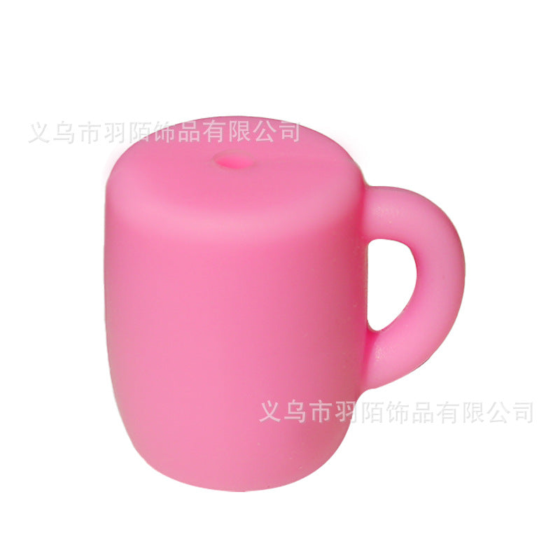 Wholesale 10PCS Water Cup Solid Color Silicone Beads