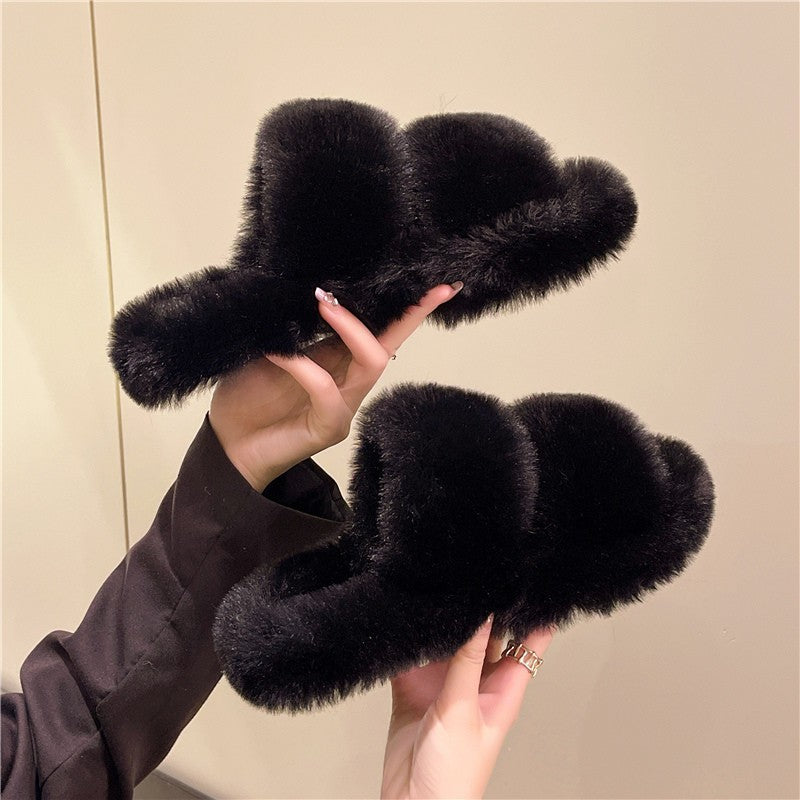 Wholesale Women's plush shoes slippers New thick bottom cotton slippers