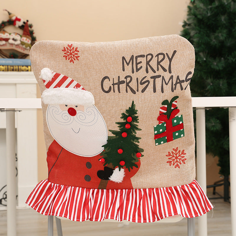 Wholesale Christmas Cartoon Forest Snowflake Chair Cover Creative