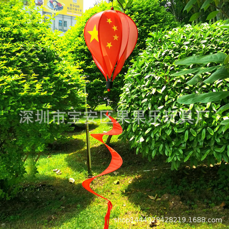 Wholesale Hot Sale Rainbow Hot Air Balloon National Flag Outdoor Decoration Windmill