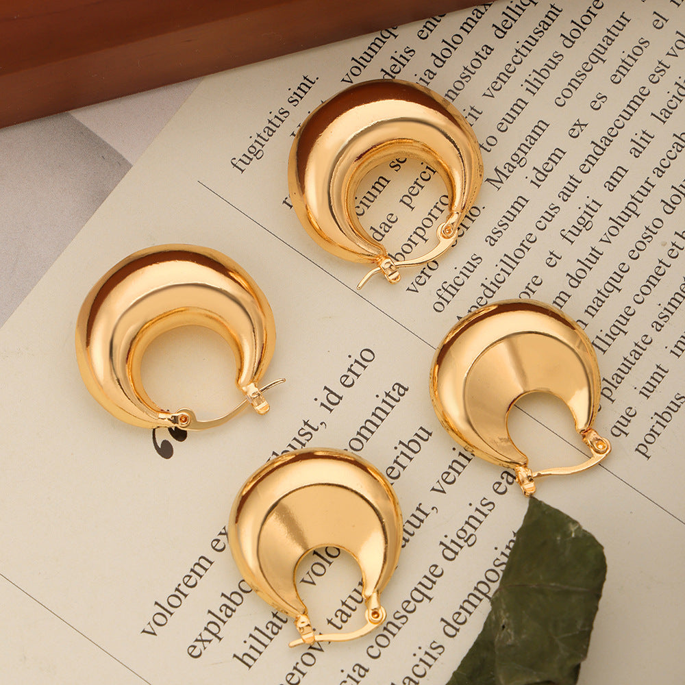 Wholesale Titanium Steel Gold Plated U Shape Earrings