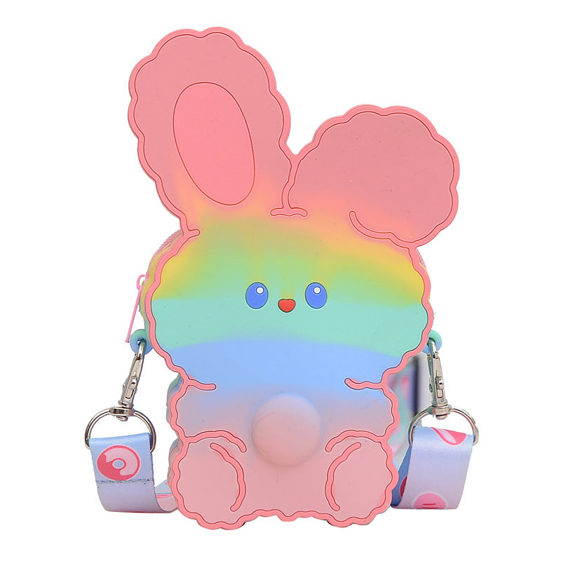 Wholesale Silicone Cartoon Cute Rabbit Bear One Shoulder Kids Bag