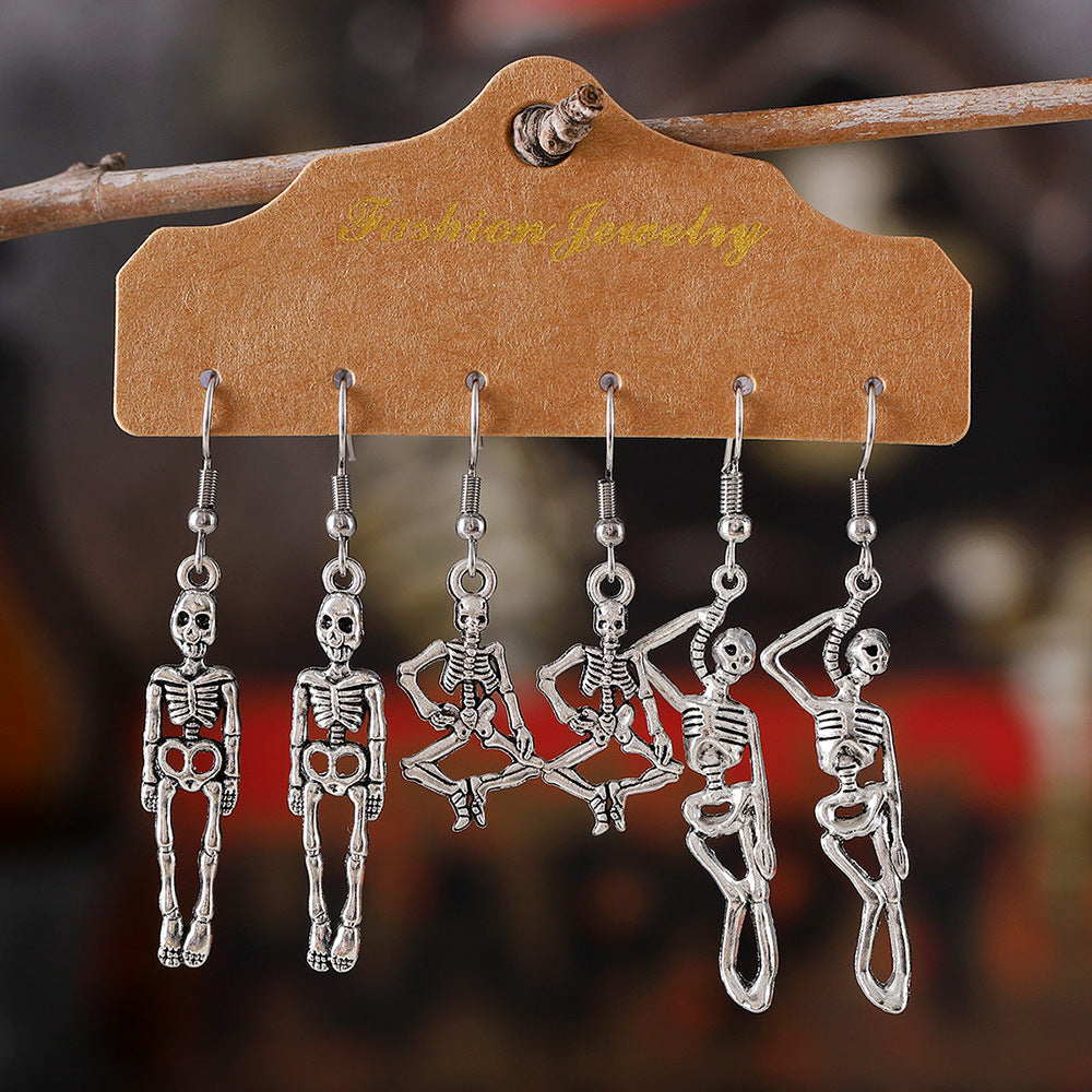 Wholesale  Series Skull Face Earring Set