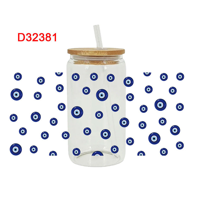 Wholesale  Little blue flower 16oz Cup UV DTF Wraps
