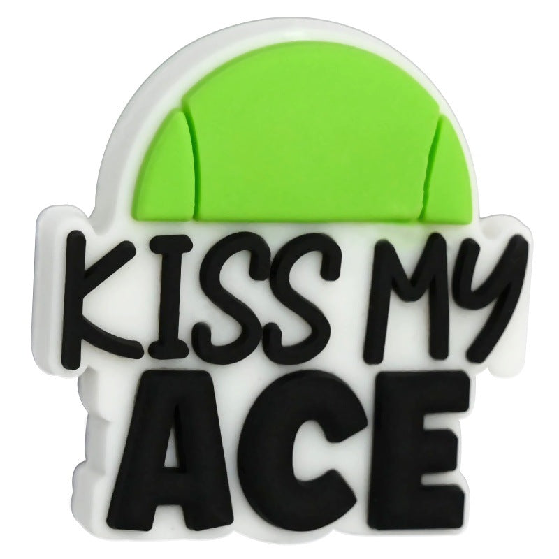 Wholesale Random 100pcs/pack PVC soft rubber perforated beaded accessories for ball sports series   Focal Beads