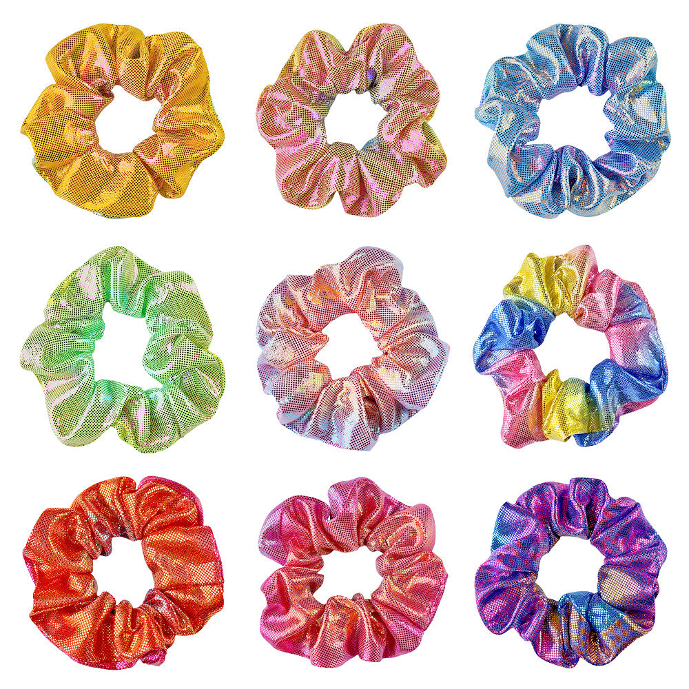 Wholesale laser bronzing large intestine gradient color plate hair rope horsetail large intestine ring