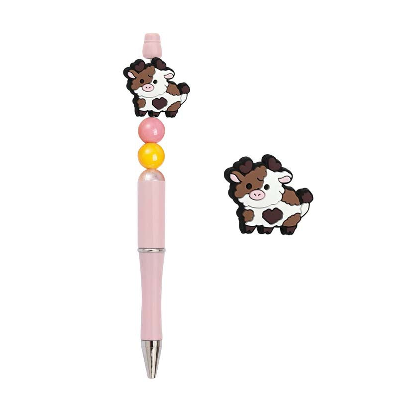 Wholesale Random100pcs Cartoon Calf Beads Pvc Soft Glue Patch Rice DIY Focal Beads