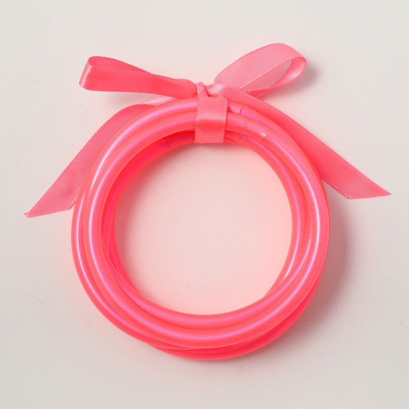 Wholesale Silicone PVC Tube Gold Foil Fluorescent Color System Bracelet