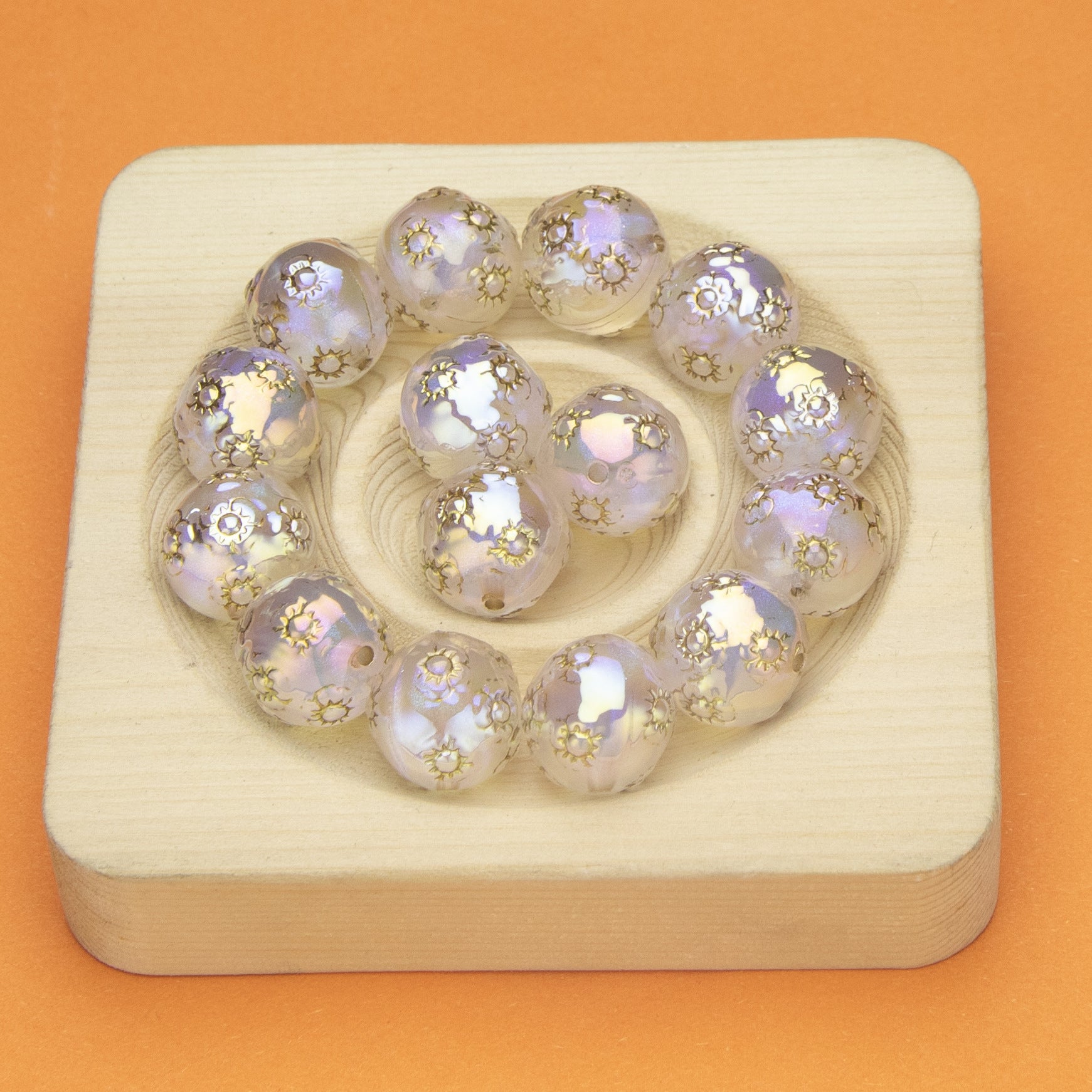 Wholesale 10pcs Vintage Gold-painted Small Flower Beads