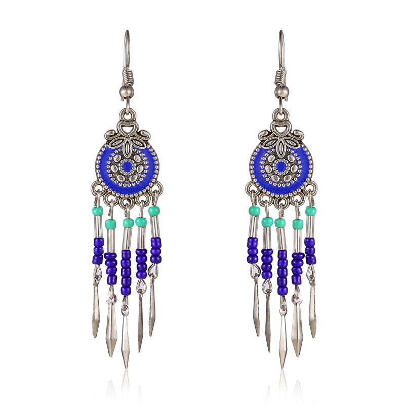 Wholesale Personalized All-match Ethnic Style Bohemian Small Tassel Earrings