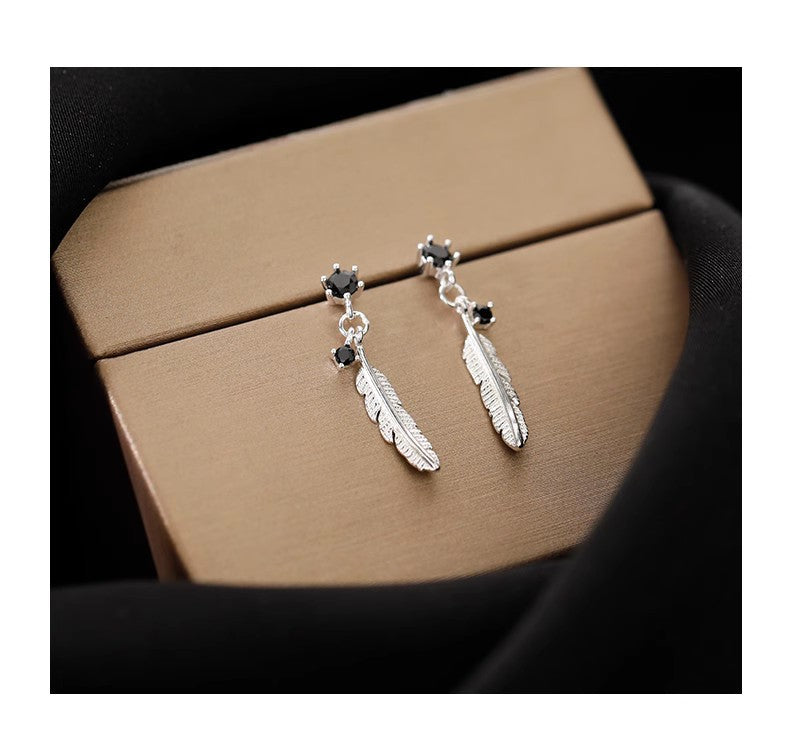 Pendientes de cobre de plumas de aguja de plata mayorista