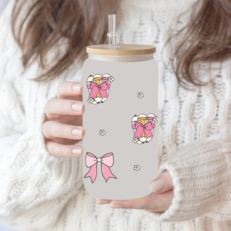 Wholesale Stationery and Beverage Teacher's Day 16oz Cup UV DTF Wraps