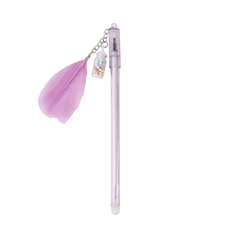 Wholesale feather drift bottle pendant gel pen