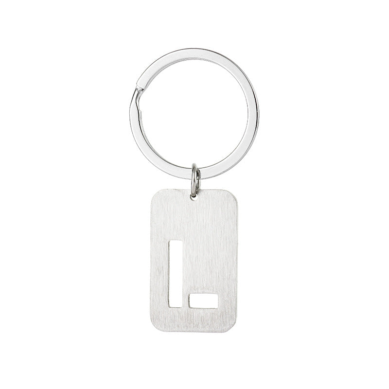Wholesale Stainless Steel Creative Hollow 26 Letter Keychain