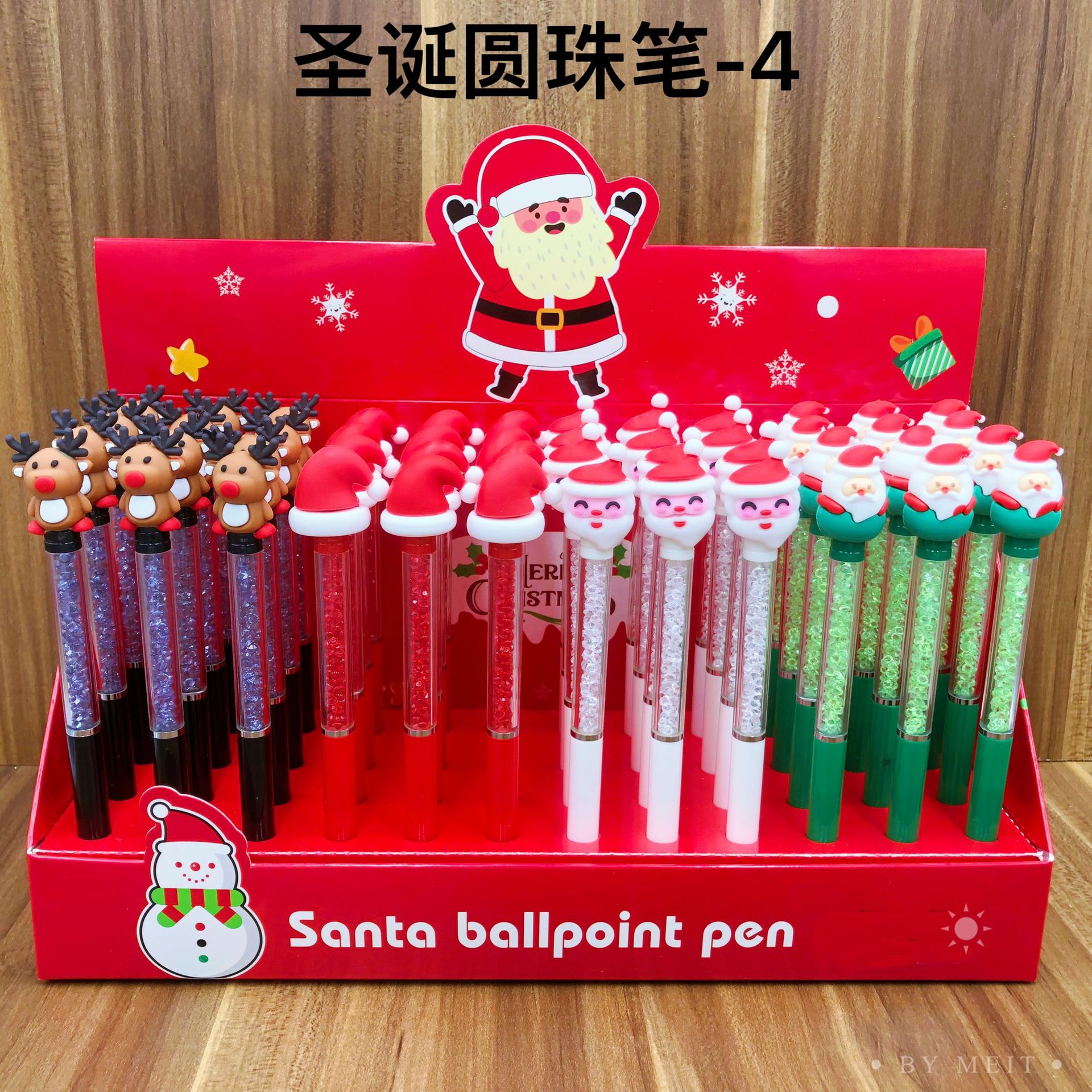Wholesale 48pcs Cartoon Christmas Crystal Diamond Revolving Ballpoint Pen