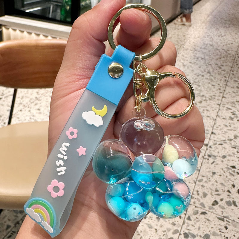 Wholesale Oil Drift Bottle Sunflower Acrylic Keychain