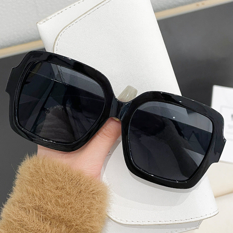 Wholesale  large frame square love sunglasses high-grade big face slimming UV-proof hot sunglasses