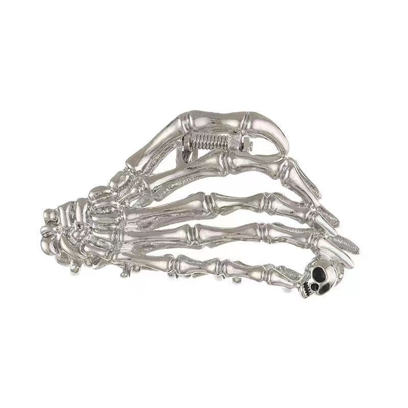 Wholesale skull claw metal grip hairpin niche back head coil hair high sense shark clip hair grip headdress