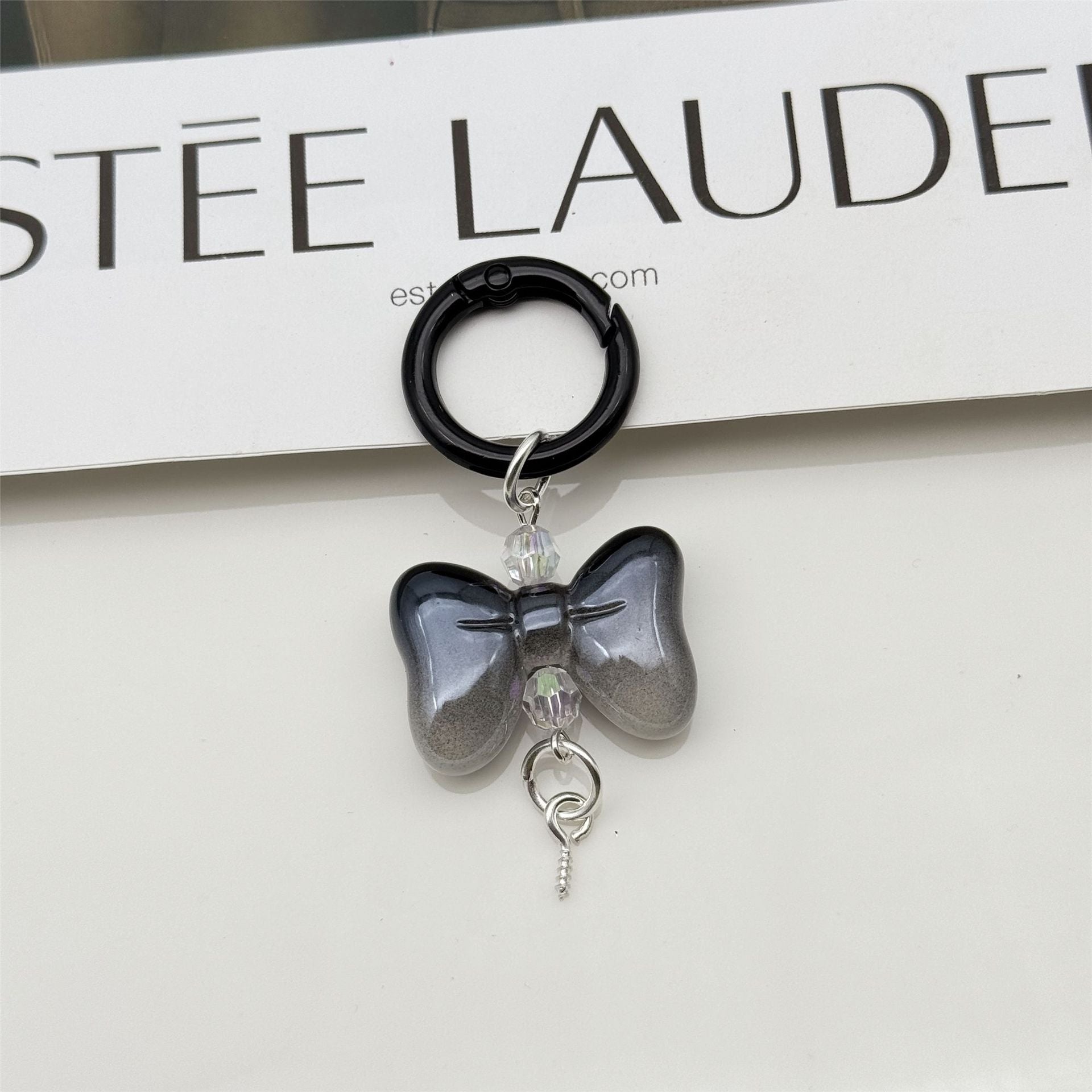 Wholesale Candy Color Bow Keychain Color Spring Buckle Cute Bag Pendant