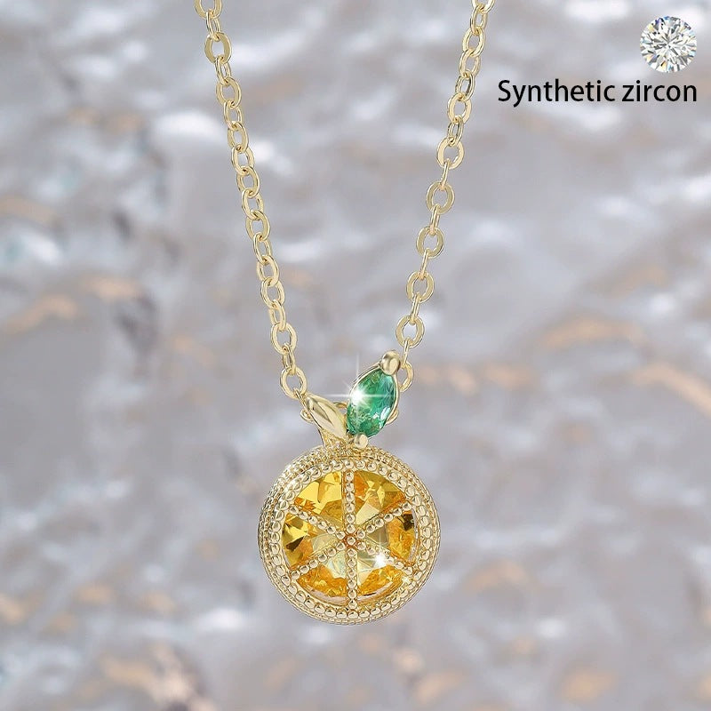 Wholesale Fresh Fruit Pendant Necklace Copper Electroplated Adjustable Chain Jewelry Accessory