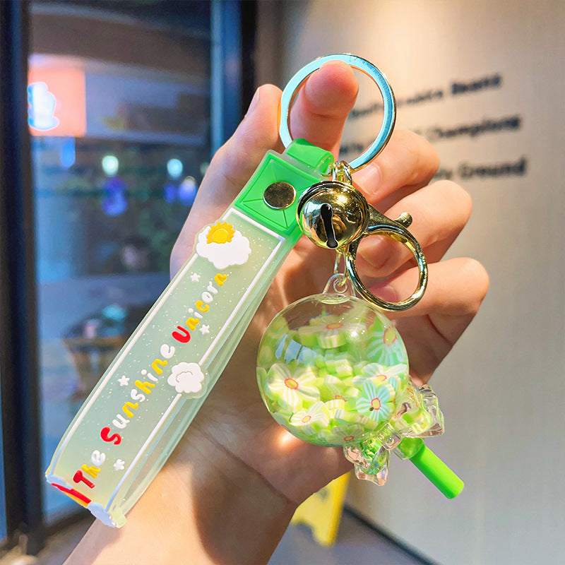 Wholesale Oil Floating Lollipop Acrylic Keychain