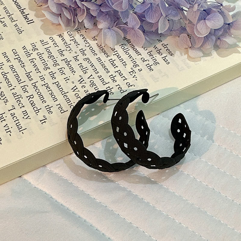 Wholesale Solid Color Big C Shape Candy Color Earrings