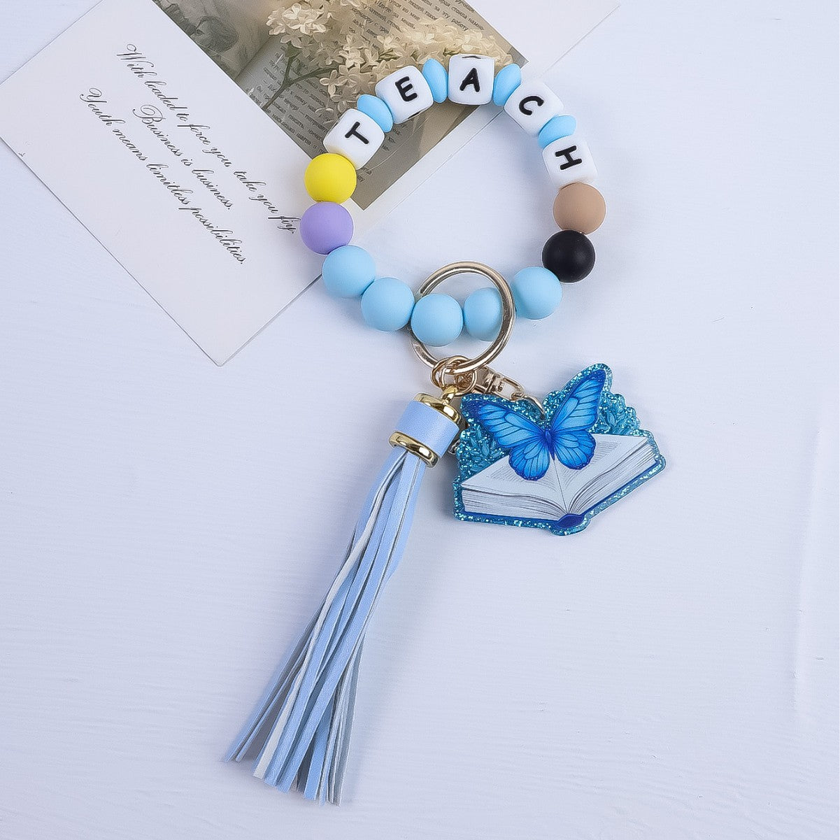 Wholesale Teacher' s Day jewelry silicone bead keychain