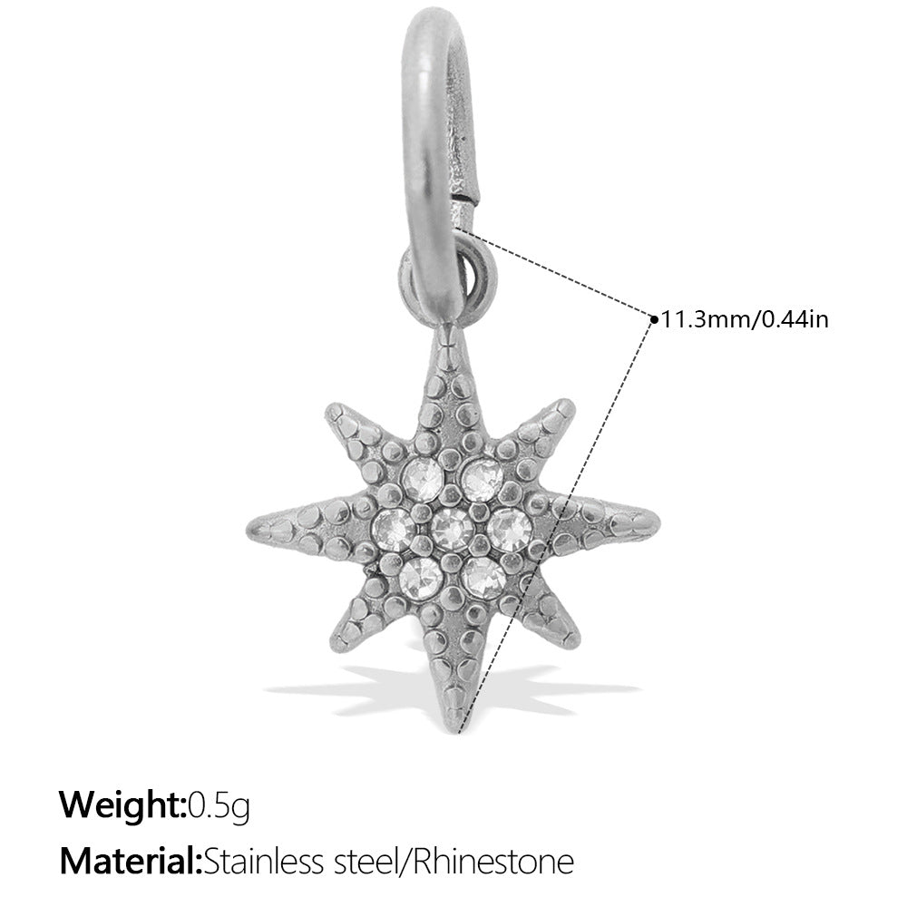 Wholesale Star Moon Angel Diamond Set Necklace Pendant Accessories