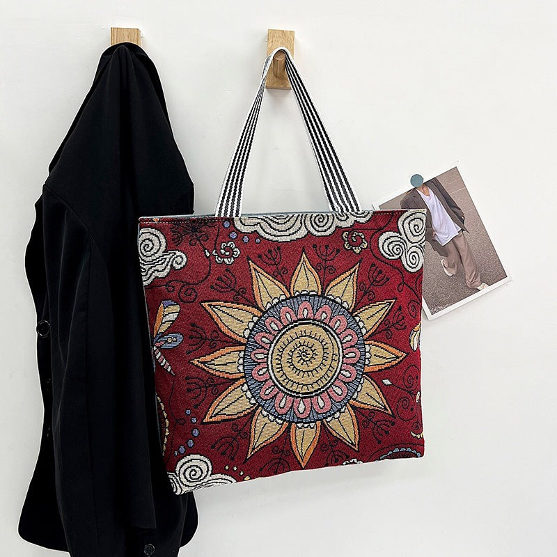 Wholesale Canvas Vintage Print Tote Bag