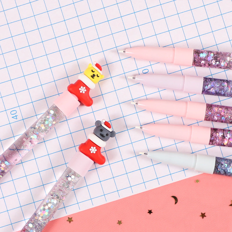 Wholesale Christmas Small Animal Quicksand Plastic Gel Pen