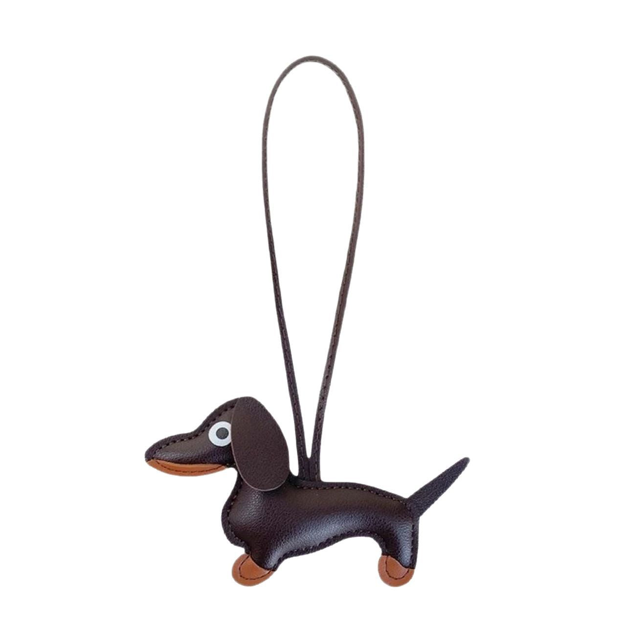 Wholesale PU leather dachshund dog pendant bag keychain accessories