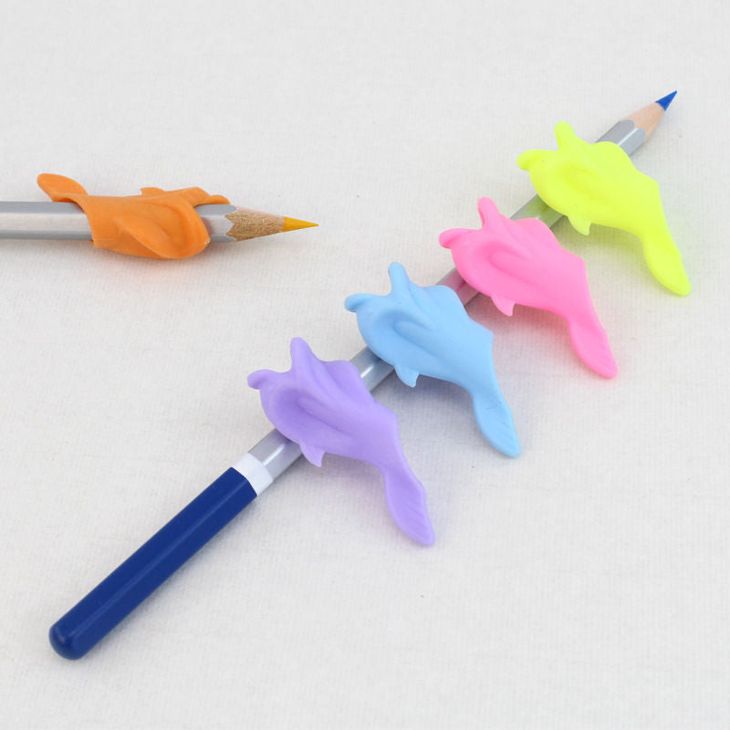 Wholesale 10PCS Small Fish Silicone Writing Beginners Pen Grip Corrector