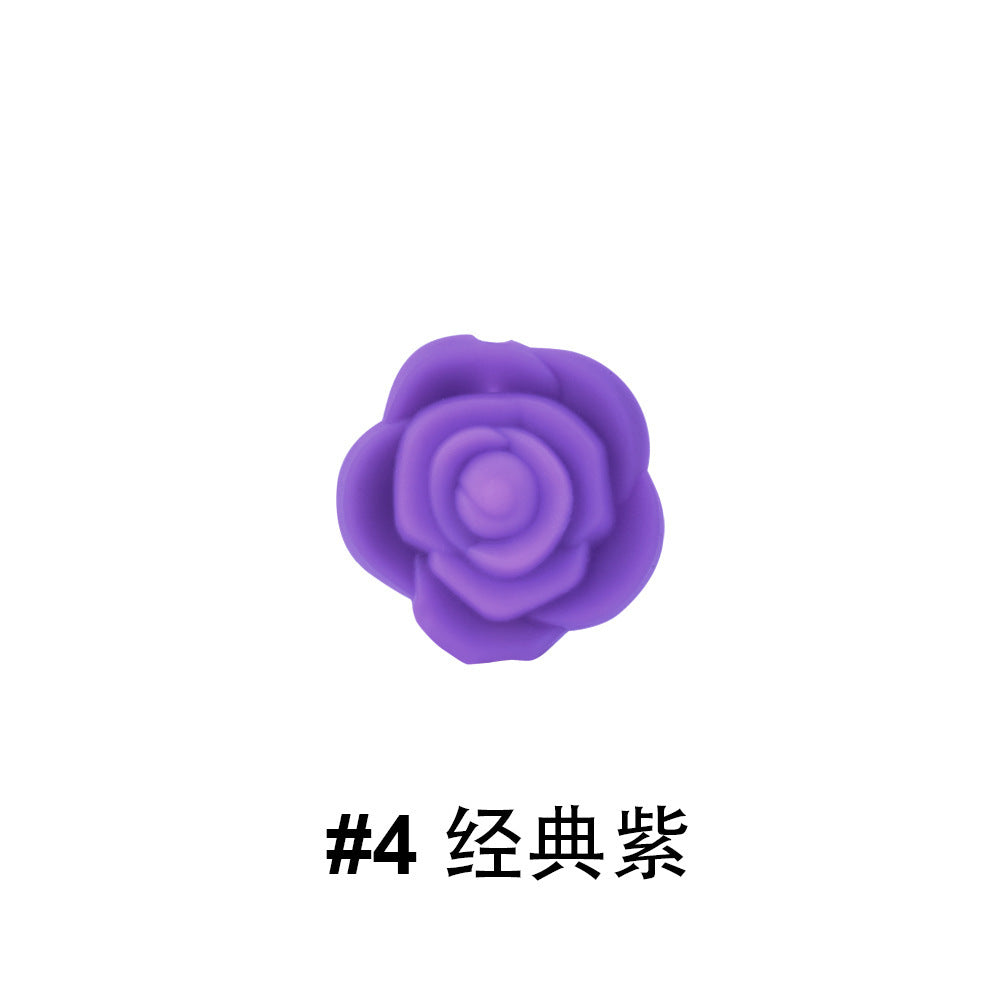 Cuentas de rosas de silicona de 50 piezas al por mayor