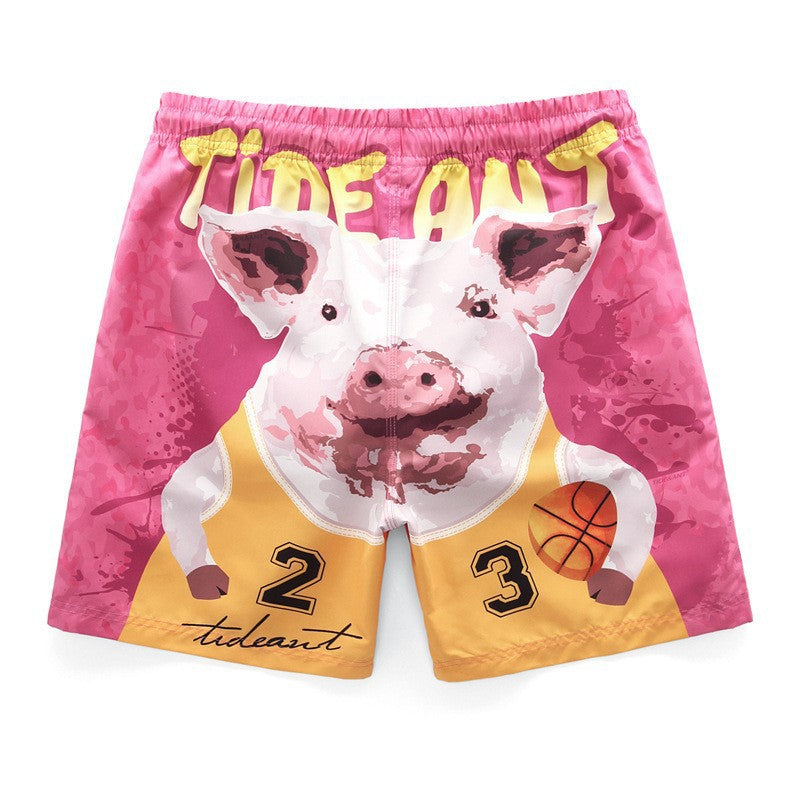 Wholesale Beach Shorts Men Quick Dry Loose 3D Cartoon Large Size Swimwear