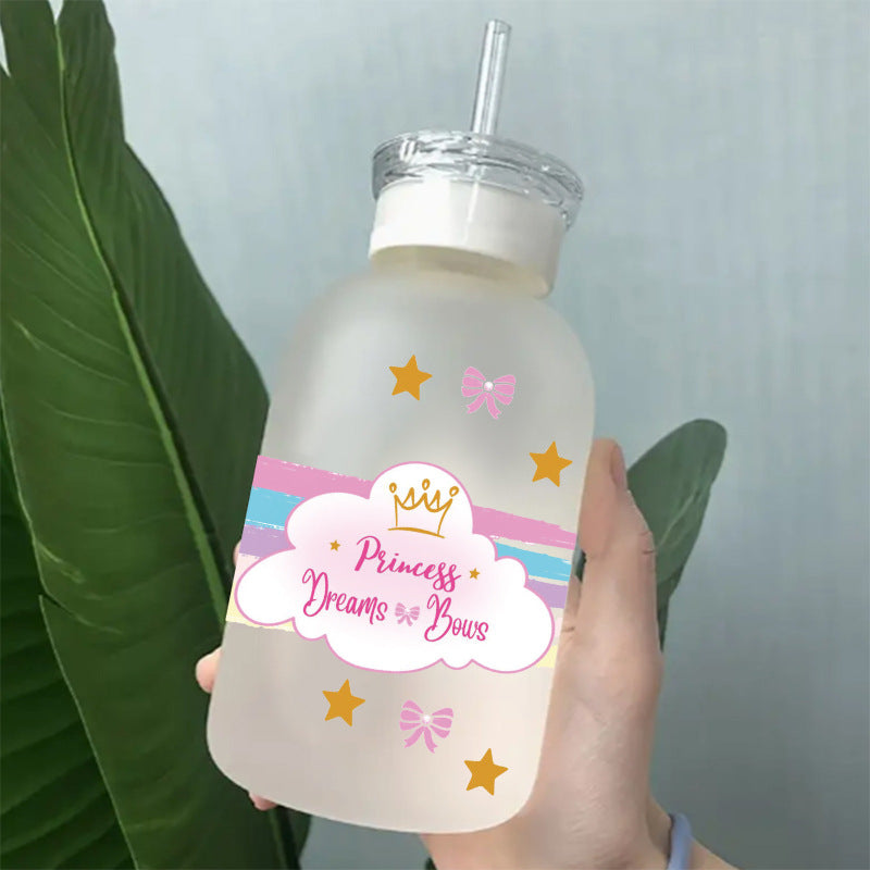 Wholesale Rainbow Bow Letter  16oz Cup UV DTF Wraps