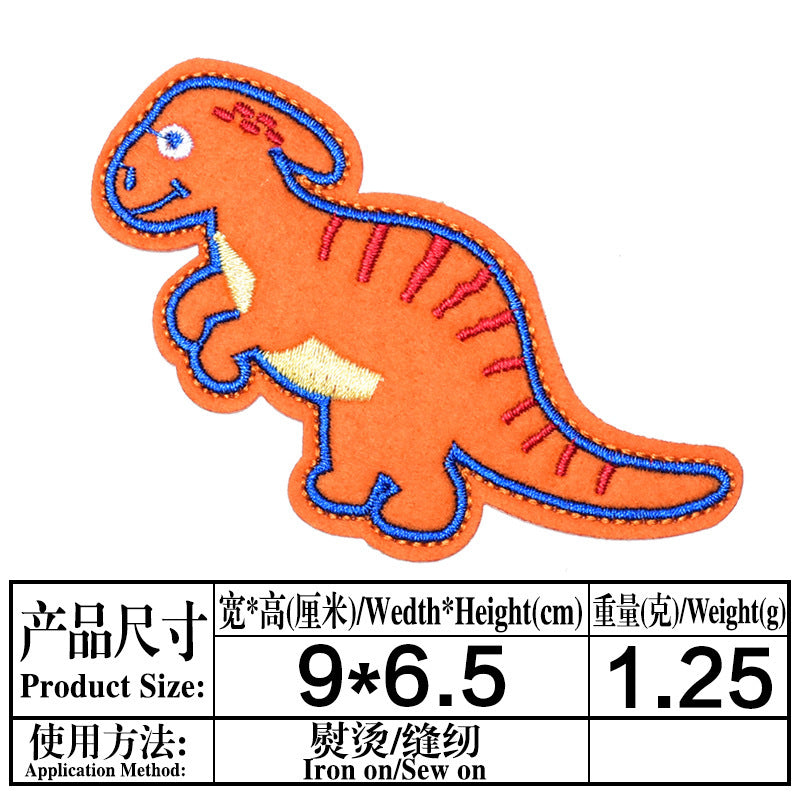 Wholesale Trendy Embroidered Fabric Patches 12 Pack Dinosaur Cartoon Animal Sew On Clothing Decorative DIY Patches For Resale