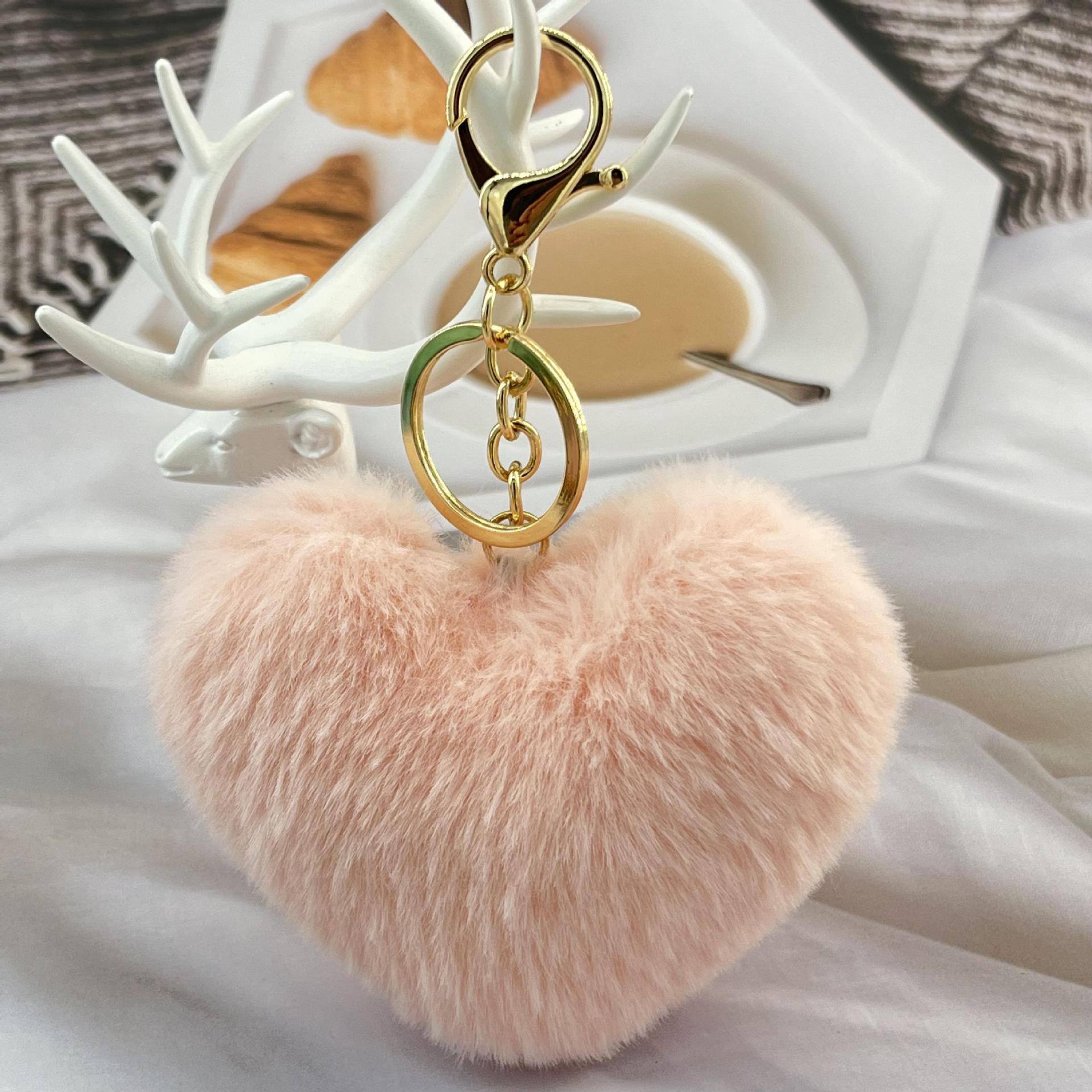 Wholesale Plush Peach heart keychain