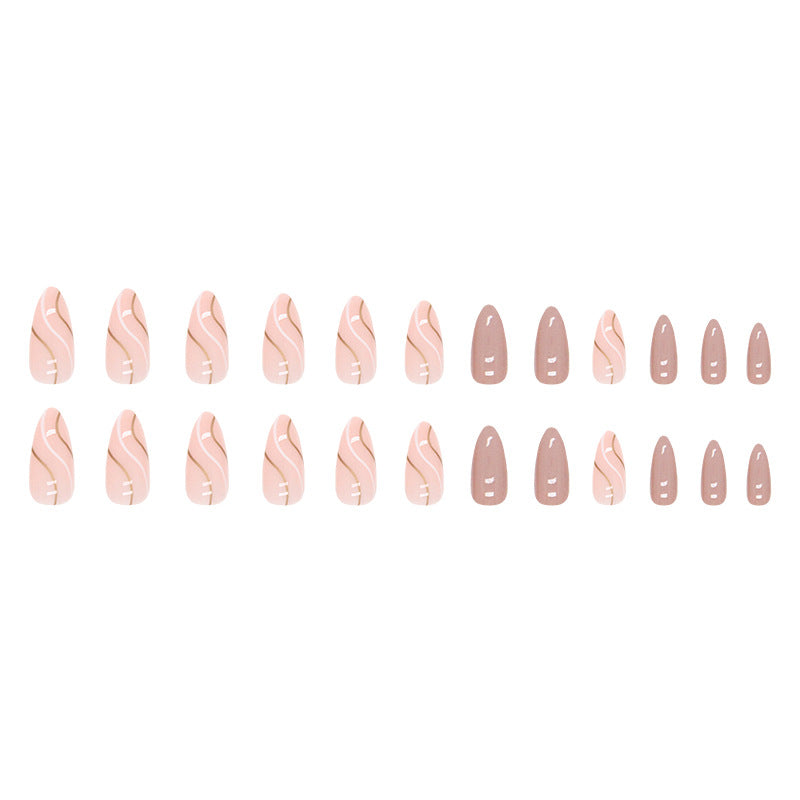 Wholesale Almond Nail Ripple Custard Almond Nail Stickers