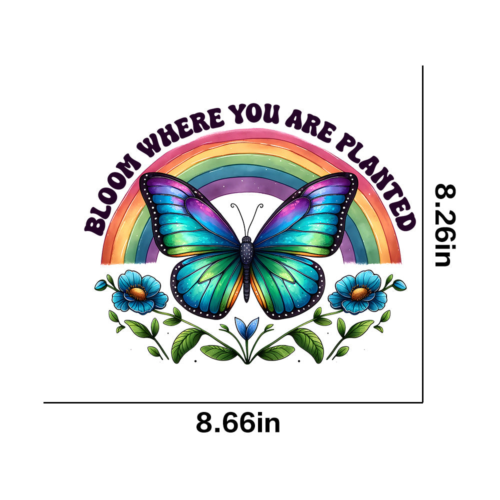 Wholesale 10pcs  color butterfly printing hot stamping  UV DTF Ready to Press Transfers Wraps