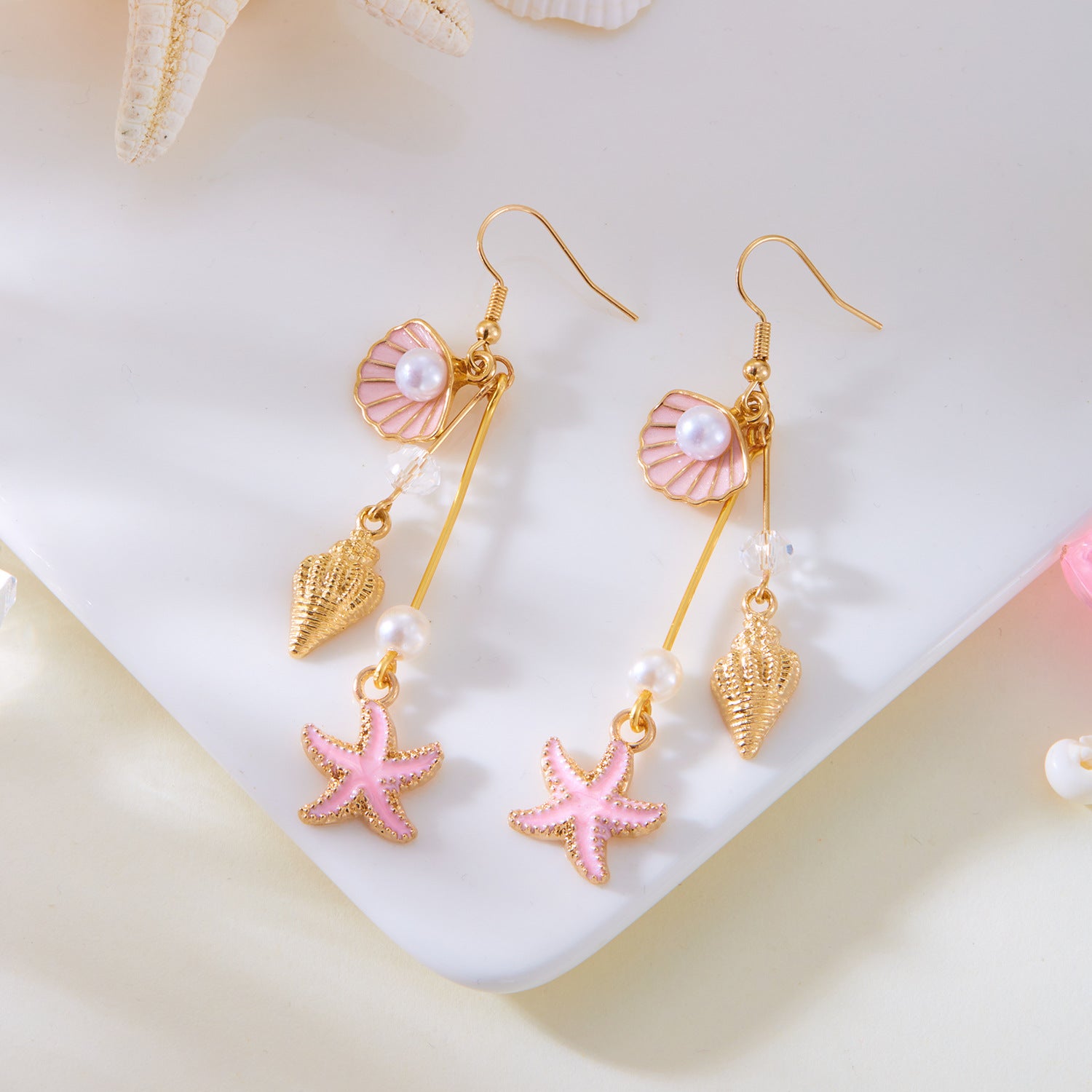 Wholesale Conch shell starfish earrings