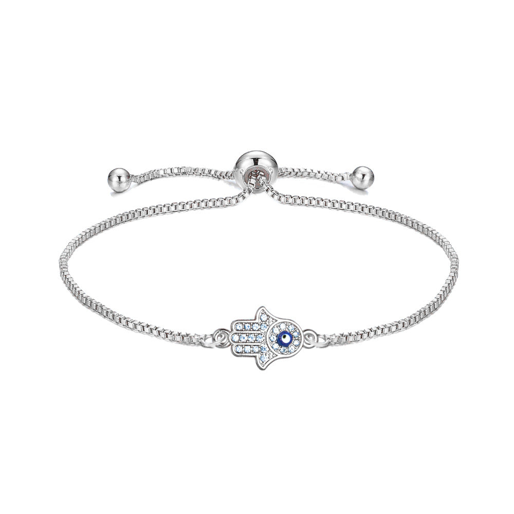 Wholesale Evil Eye Adjustable Pull Bracelet