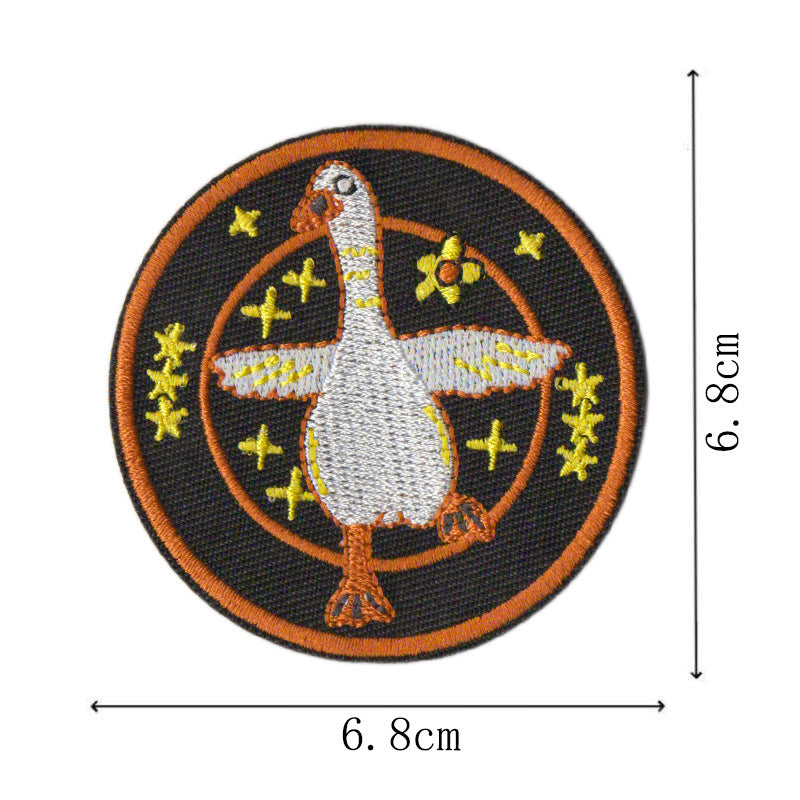 Wholesale 12Pcs Funny Animal Embroidered Patches Duck Goose Cat Designs Iron On Applique For Backpacks Hats Coats Decorative Accent