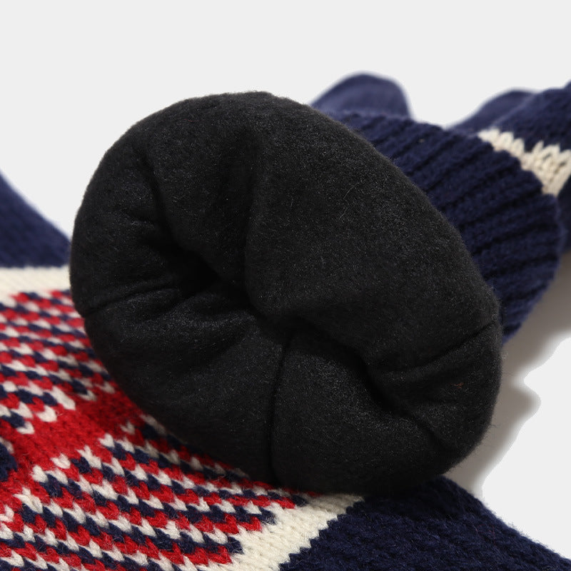 Wholesale Five-pointed Star Hats, Scarves, Gloves, 3-piece Winter Outdoor Insulation Wool Hat Set