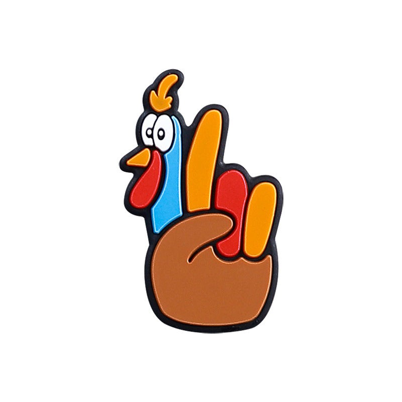 Wholesale 20pcs Thanksgiving Cartoon Turkey Food Grade Silicone Beads