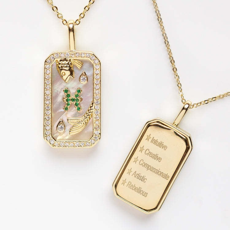 Wholesale Stylish 12 Zodiac Signs Coin Pendant Necklace Stainless Steel Gold Plated Fashion Accessory