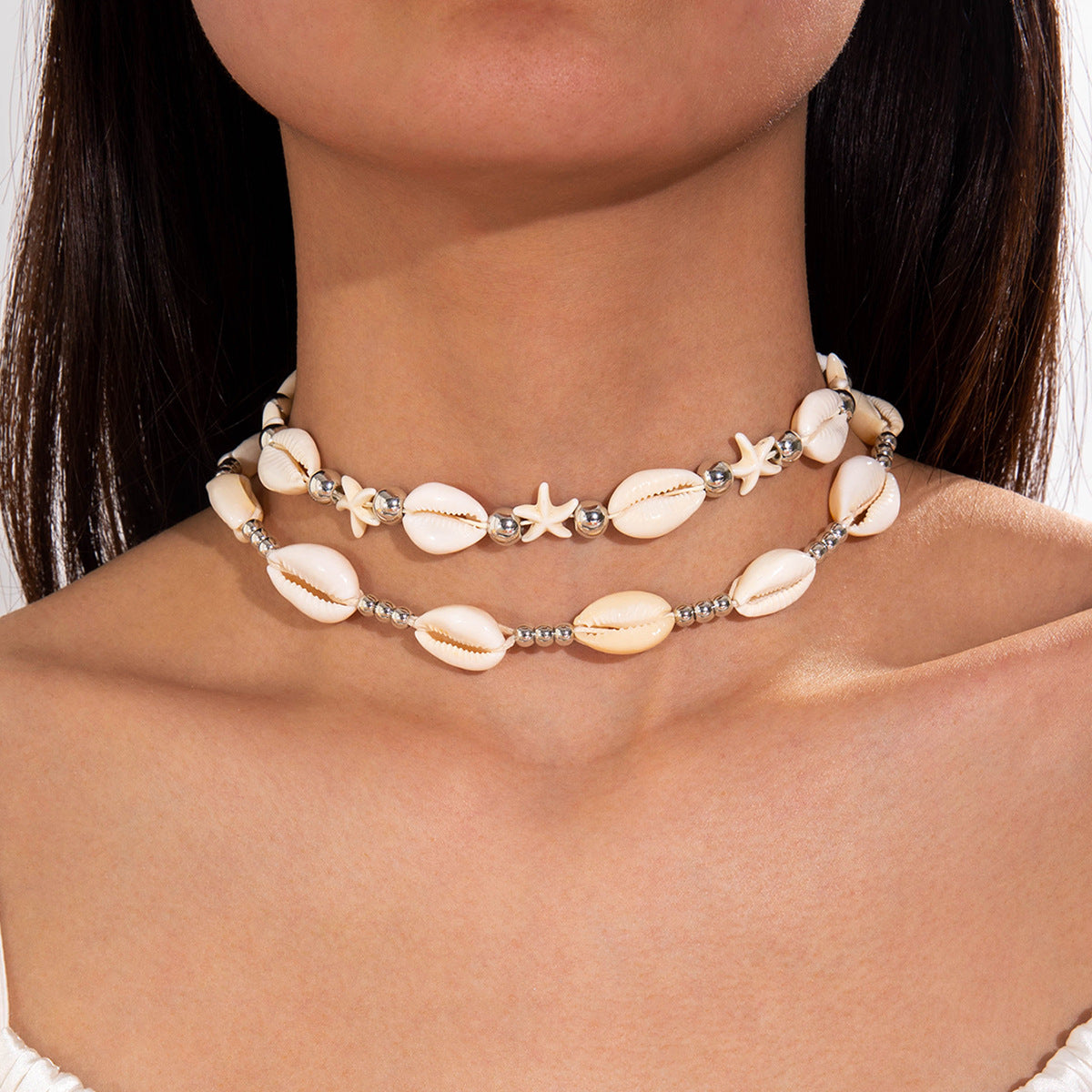 Wholesale Cross-border seaside holiday series beaded beach starfish shell necklace