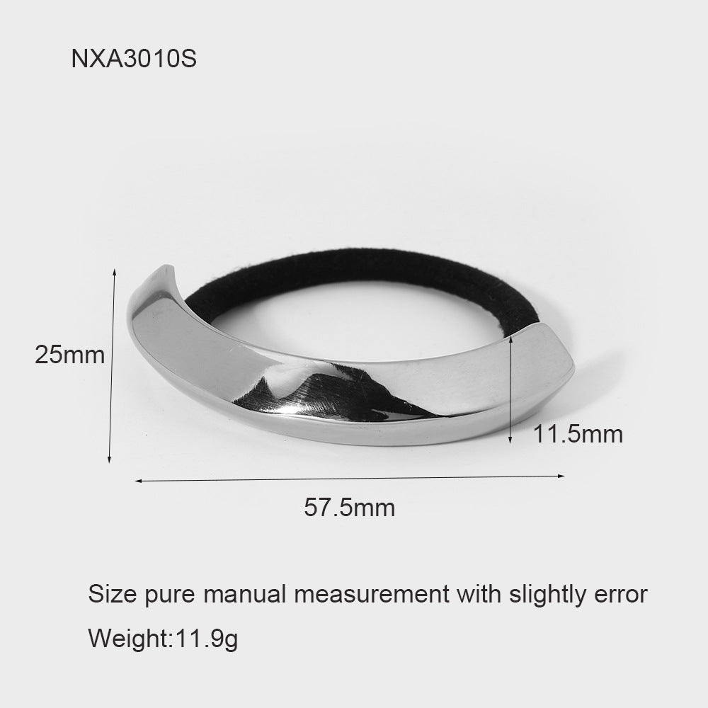 Wholesale Stainless Steel Metal High-grade Ins Rubber Band Love Bow Ponytail Hair Rope