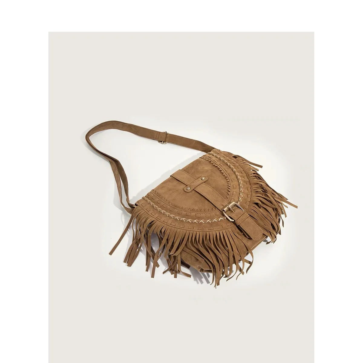 Wholesale Western-inspired Suede Tassel Shoulder Bag