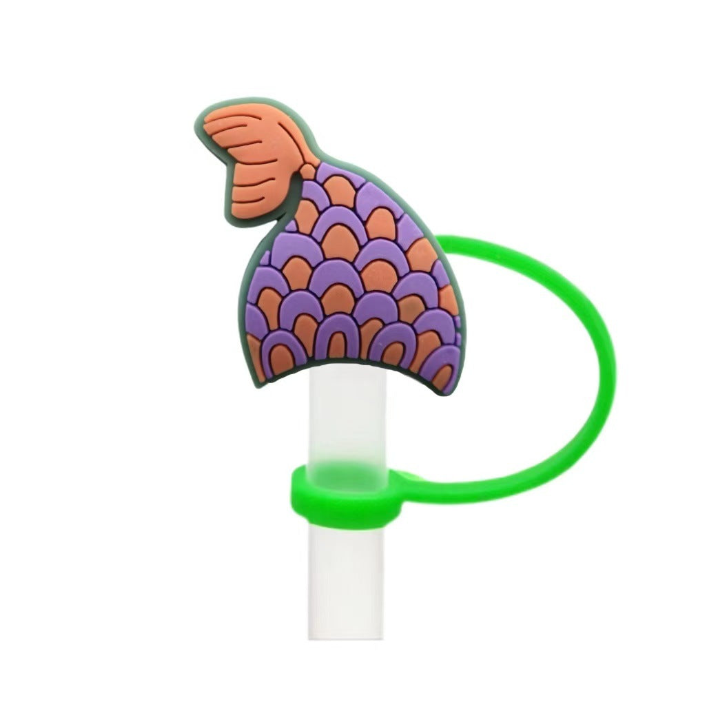 Wholesale 10pcs Cute Mermaid Cartoon Silicone Straw Cap