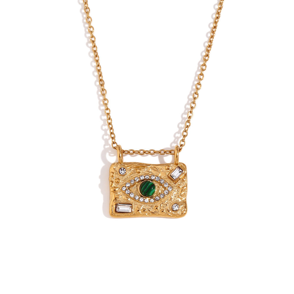 Wholesale Malachite-eyed zircon necklace